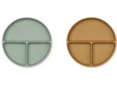 Liewood peppermint/golden caramel mix tallerken Harvey silikone (2-pak)